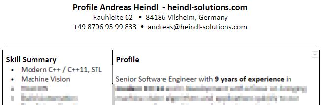 Resume Andreas Heindl